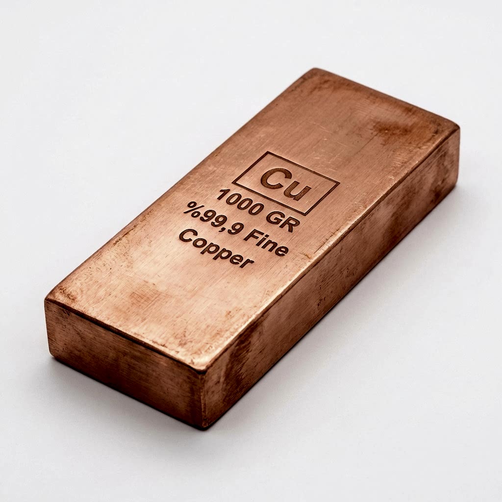 1 KG Yatırımlık Bakır Külçe Lama - Saf Elektrolitik Bakır | Yüksek Saflık Oranı Cu %99.9